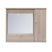 Mueble moderno espejo de baño 1 puerta con solapa de olmo h.61x73x14