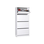 Zapatero con 4 puertas plegables, blanco 73x26xh.157 cm (SHC540BY1)