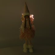 Ángel led tela rosa cm15x10h52