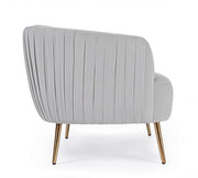 Sofá de 2 plazas efecto terciopelo gris claro Linsay cm 129