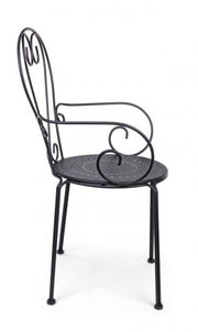 Silla de jardín con reposabrazos en acero antracita ETIENNE 49x49x h89 cm