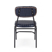 Silla Debbie azul vintage de ecopiel