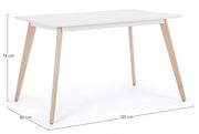 Mesa de madera blanca Michelangelo 120 x 80 cm