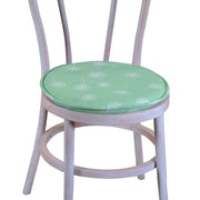 Cojín para silla en tejido life verde agua, redondo cmø40h4