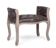 Banco individual oscuro en tejido efecto piel estilo design