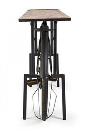 Mesa consola diseño bicicleta retro madera metal