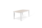 Mesa extensible hormigón blanco-metal blanco 90 cm x 156- 316 cm H. 76 cm