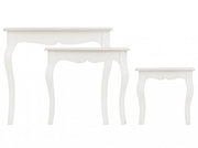 Conjunto clásico de 3 mesas de centro Clorine en madera