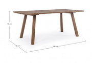 Mesa de exterior de madera GLASGOW FSC 180x90x h75 cm