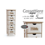 Home Family Bianco Wood Family 5 Cajones 36 x 28 x 108 H CM