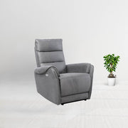 Sillón reclinable eléctrico efecto nobuk gris claro 82 x 98 x 109 cm