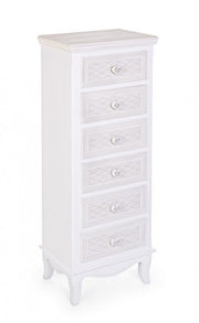 Cajonera clásica en madera blanca 6 cajones Charlene