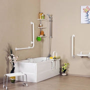 Asiento Plegable de Pared para Personas con Discapacidad Blanco 35x25 cm