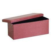 Baúl rectangular ecopiel roja cm76x40x41