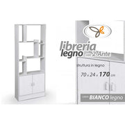 Estantería de oficina de dormitorio blanco con compartimento 70x 24 x 170 h