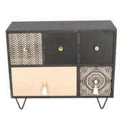 Bandeja madera maorí rectangular 1+4 cajones cm33x12h27,5