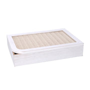 Caja de té de madera blanca rectangular cm20x6x29