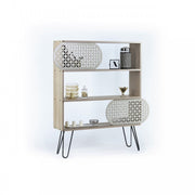 Librería de entrada de diseño moderno, urbano y delgado en roble negro