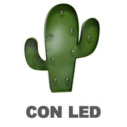 Cactus metal verde con led cm25,5x30,5x5