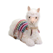 Llama blanca sentada con cascabeles cm28x13h29
