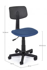Silla de oficina con ruedas ajustables azules