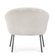 Aiko Velvet sillón de metal de terciopelo blanco 80 x 76 x 75 cm