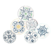 Marco de metal decoración 6 platos 70 x 90 xh 6 cm