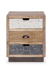Mesita de noche vintage de 3 cajones