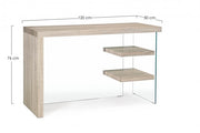 Escritorio bilbao de madera y vidrio templado 120x50x76h cm