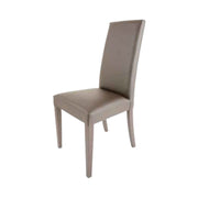Silla de madera a juego tapizada en ecopiel gris tórtola 47x47xh.101 cm