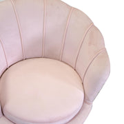 Butaca de terciopelo rosa tulipán cm73x72h77