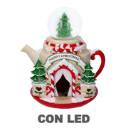Tetera resina led bola cristal rojo cm25x22x28