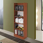 Librería antigua de nogal en madera de melamina 6 estantes H180x64x29 cm