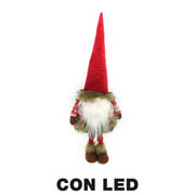 Gnomo de tela con led rojo cm25x18h72