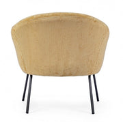 Sillón de diseño en terciopelo amarillo