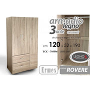 Armario de tres puertas con cajones 120 x 52 x 190 H CM CM