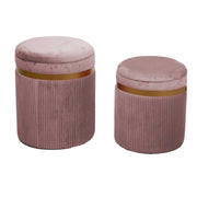 Puff de terciopelo 1-2 rosa antiguo cm ø39h49