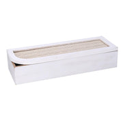 Caja de té de madera blanca rectangular cm29x10h6