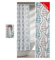 Cortina de ducha estilo floral geométrico Feridras 240x200 en tejido.
