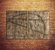 Óleo sobre lienzo multicolor y estructura metálica 75x100 cm