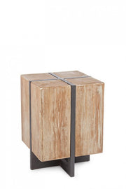 Taburete industrial metal madera Garrett 45h cm