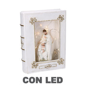 Libro resina belén led blanco cm16x5,5h22,2