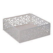 Servilletero de metal cuadrado blanco flechas cm16,5x16,5x5,5