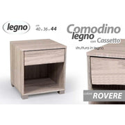 Mesa de noche con cajón Red Rovere Room CM 40 x 36 x 44 H