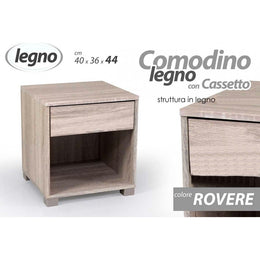 Mesa de noche con cajón Red Rovere Room CM 40 x 36 x 44 H