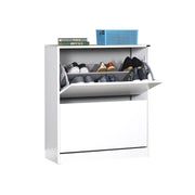 Zapatero con 2 puertas abatibles en blanco brillo 73x26xh.84 cm (SHC520BY1)