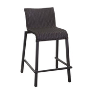 Taburete de bar Adila en nogal polyrattan cm49x59h81 - 103