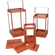 Farol metal naranja 1-3 cm18x18h36,3-42,5