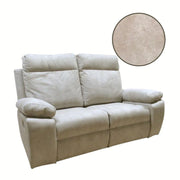 Sofá Milano 2 plazas 2 sillones reclinables manual beige