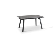 Mesa extensible con tapa de piedra efecto mármol negro 140/200x80x76h cm
